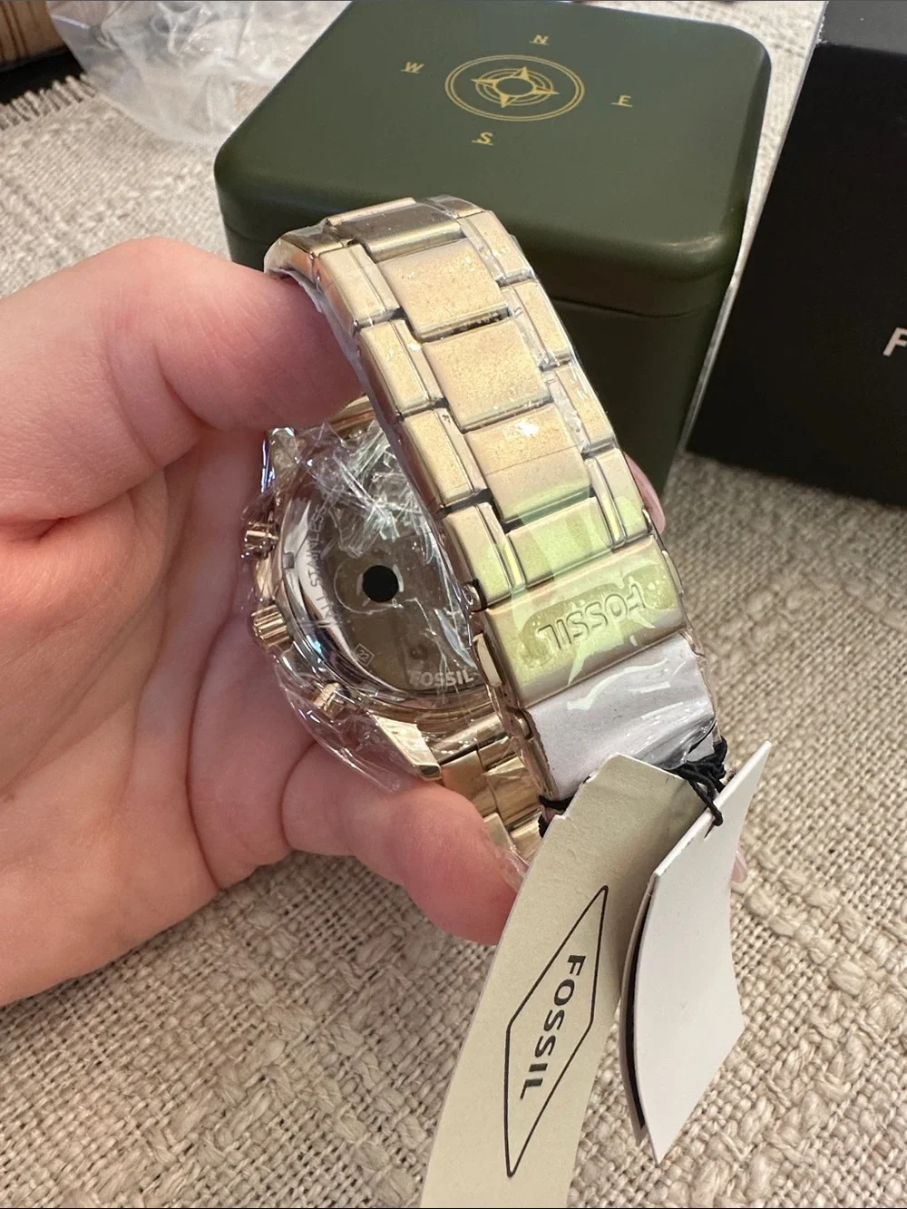 Fossil Silver and Gold-Tone Chronograph Mens Watch